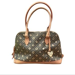 Dooney & Bourke Vintage Satchel Handbag Brown Black Tan